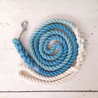 Buy Online Sky Blue Ombre Cotton Rope Dog Leash