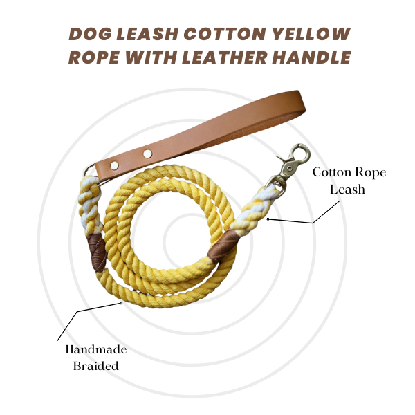 Yellow cotton dog leash