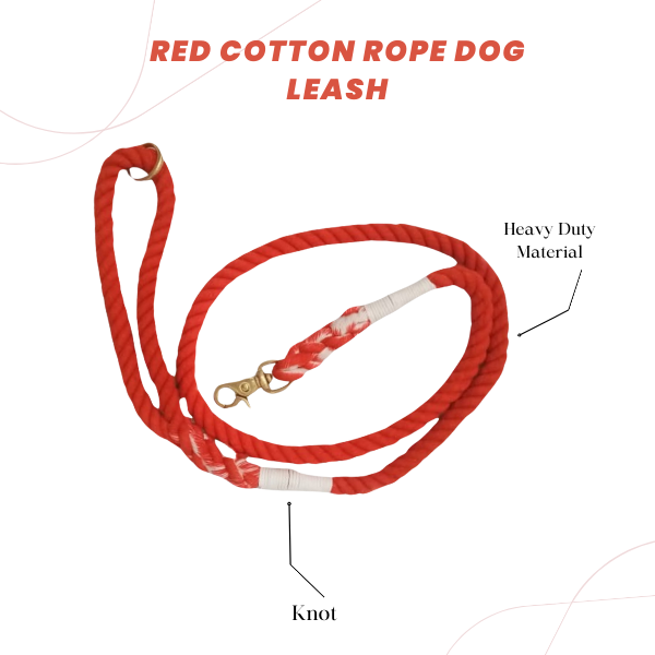 Red Cotton Rope Dog Leash