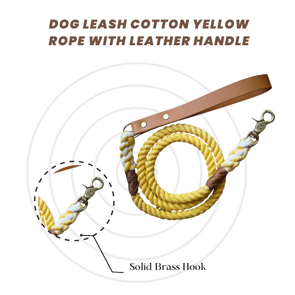 Yellow cotton dog leash