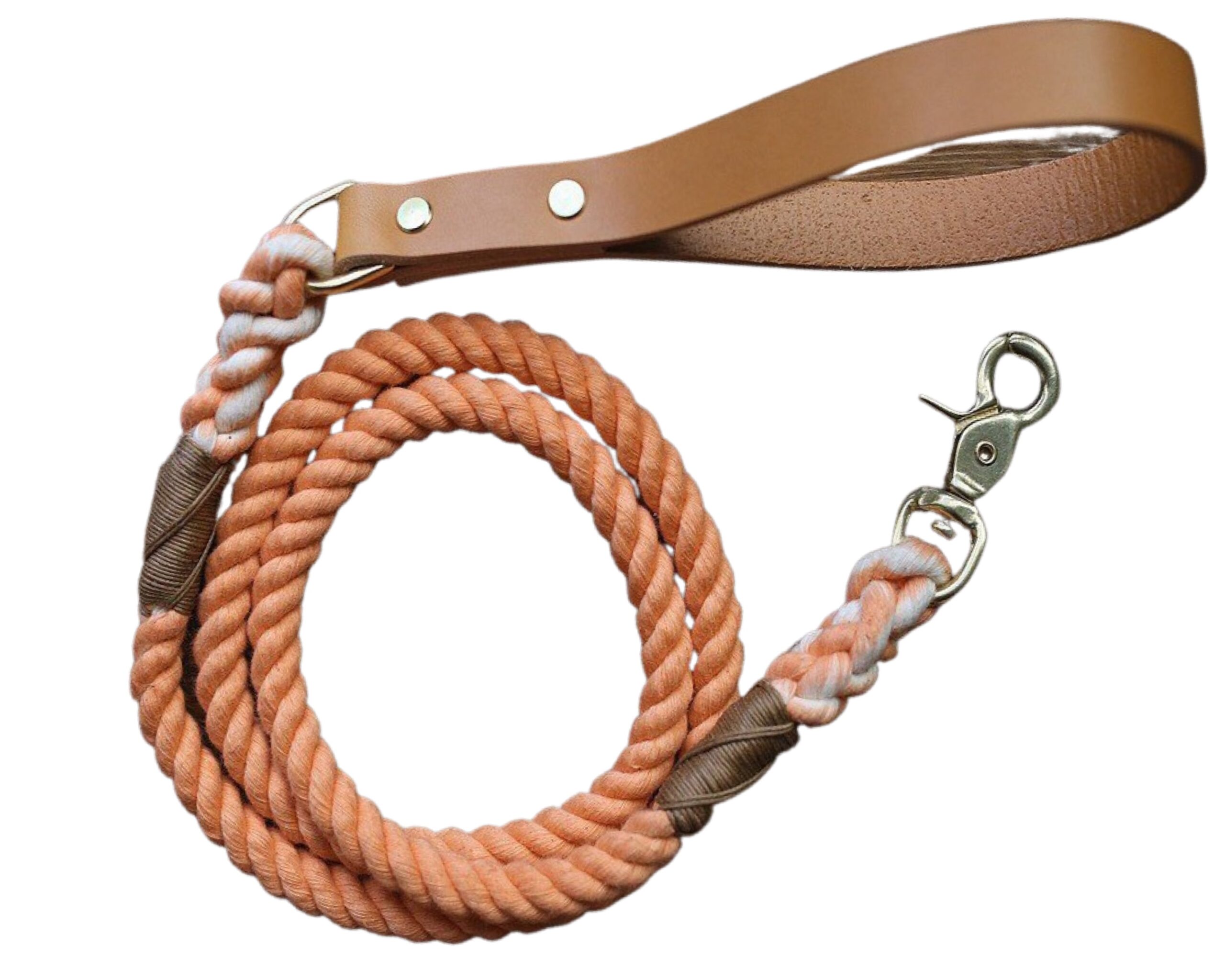 Dog Leash with Leather Handle Cotton Rope, Best Dog Leashes