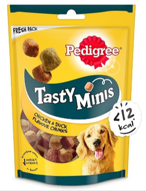 Pedigree Tasty Minis Cubes Adult Dog Treats, Chicken & Duck Flavour ...