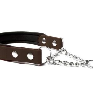 brown-padded-leather-martingale-dog-collar-with-chain