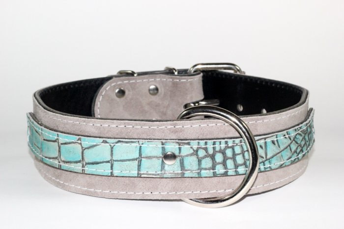 crocodile-pattern-sued-leather-dog-collar