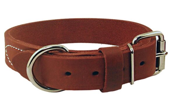 light-brown-polain-leather-dog-collar