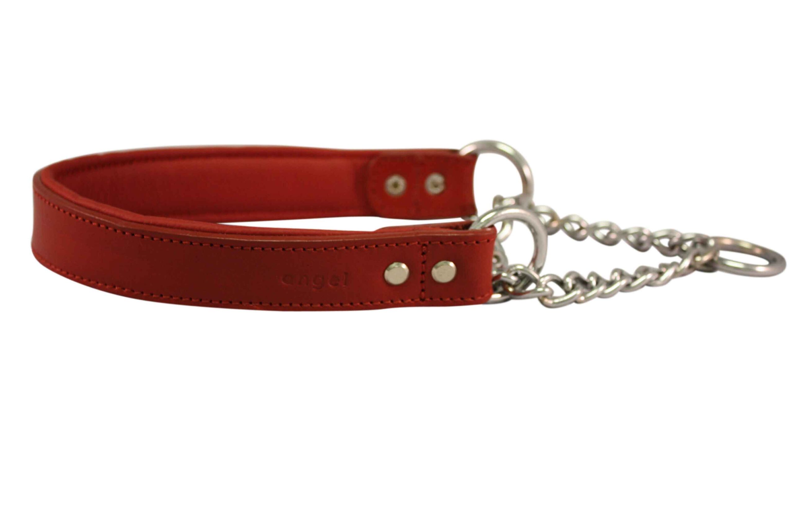 padded-tan-leather-martingale-dog-collar-with-chain