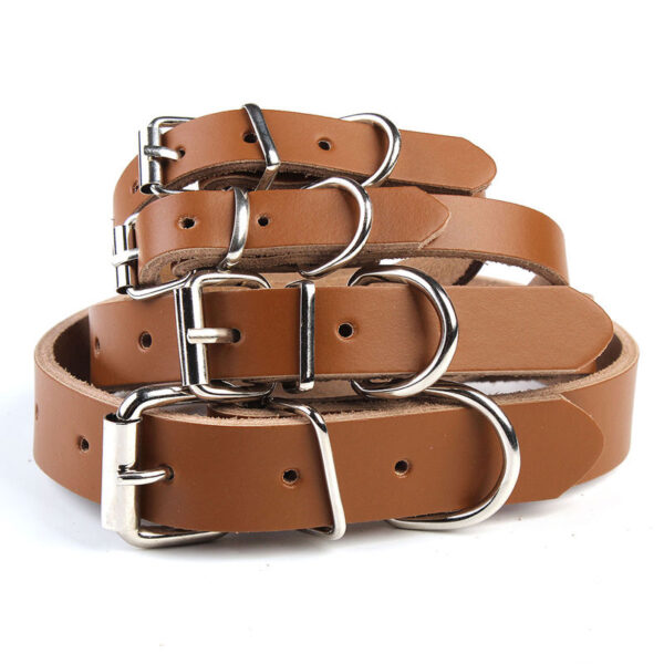 plain-tan-leather-dog-collar-for-all-breeds