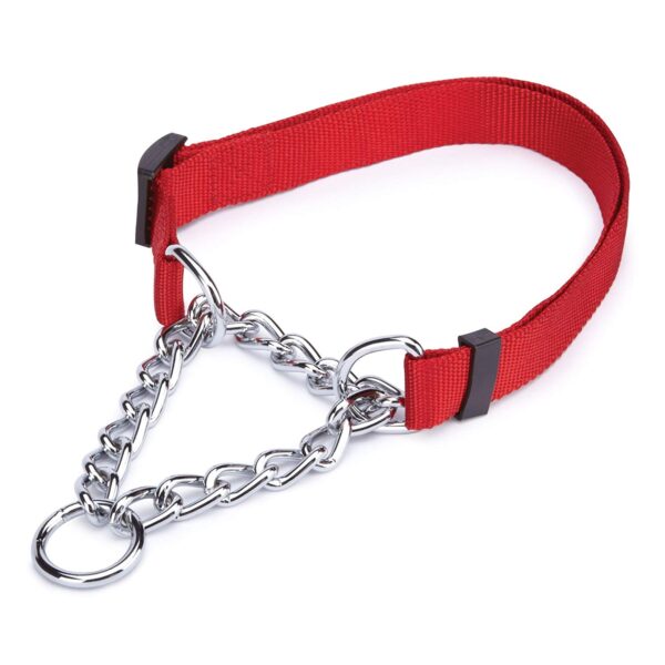 red-soft-nylon-martingale-dog-collar