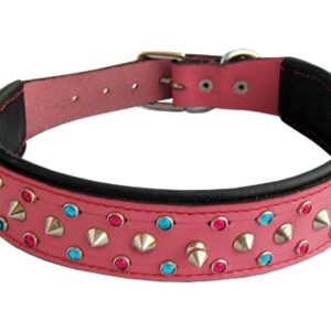 spiked-pink-leather-dog-collar-for-dogs