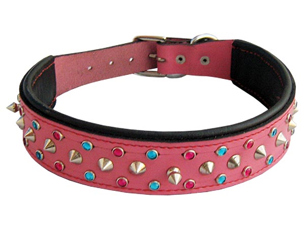 spiked-pink-leather-dog-collar-for-dogs