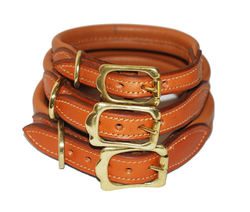 stylish-and-comfort-tan-leather-dog-collar