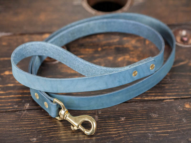 turquoise-leather-plain-dog-leash